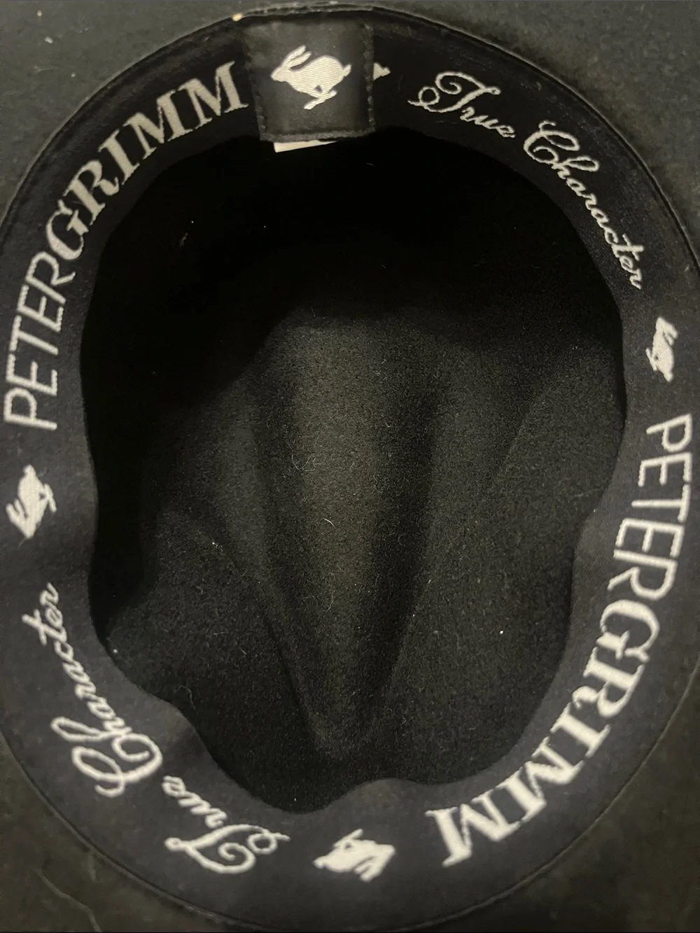 Peter Grimm Black Wool Wide 3 3/4” brim Wool Floppy Hat with Branded Interior - Picture 2 of 10